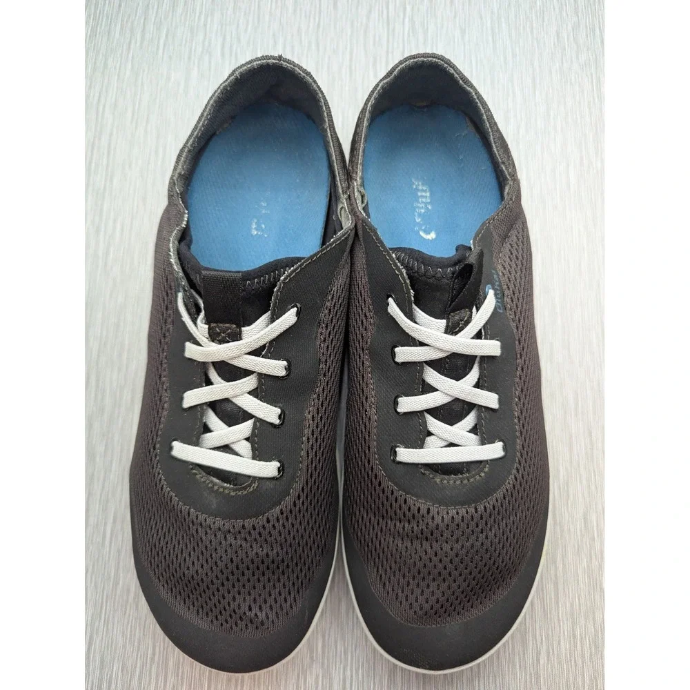 OluKai Nohea Moku Shoes Mens 11 Black Mesh No Tie Boat Water Sneakers